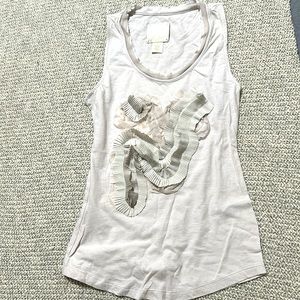 ANTHROPOLOGIE MCGUINN BOA RUFFLE TANK SIZE SMALL NEW